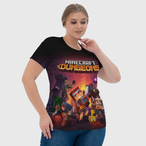 Женская футболка 3D с принтом Minecraft Dungeons, фото #4