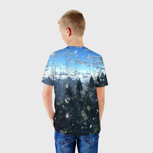 Детская футболка 3D с принтом Minecraft Майнкрафт, вид сзади #2