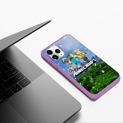 Чехол для iPhone 11 Pro Max матовый с принтом Minecraft / Майнкрафт, фото #5