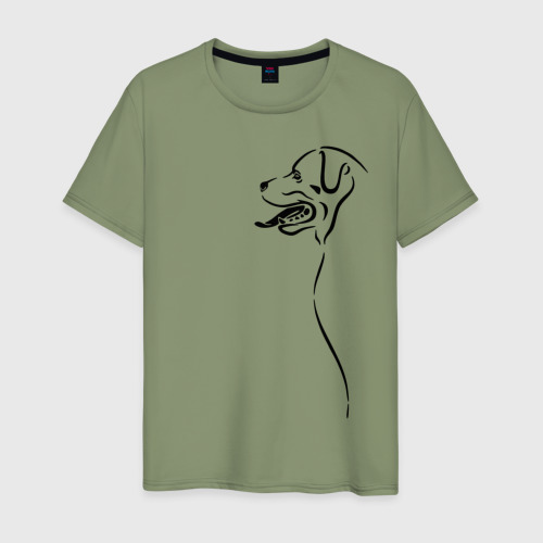 Мужская футболка хлопок с принтом Лабрадор, вид спереди #2