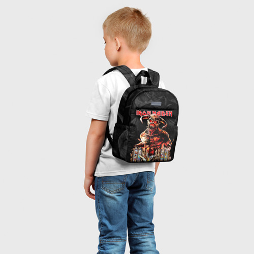 Детский рюкзак 3D с принтом Iron Maiden, фото на моделе #1