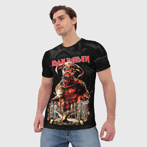 Мужская футболка 3D с принтом Iron Maiden, фото на моделе #1