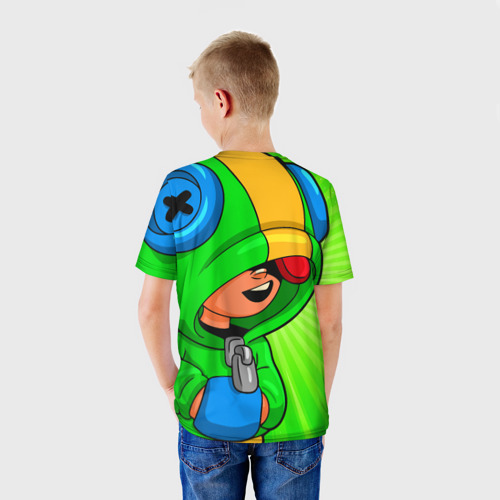 Детская 3D футболка с принтом BRAWL STARS LEON, вид сзади #2