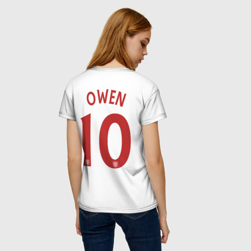 Женская футболка 3D с принтом Майкл Оуэн Англия Ретро, вид сзади #2