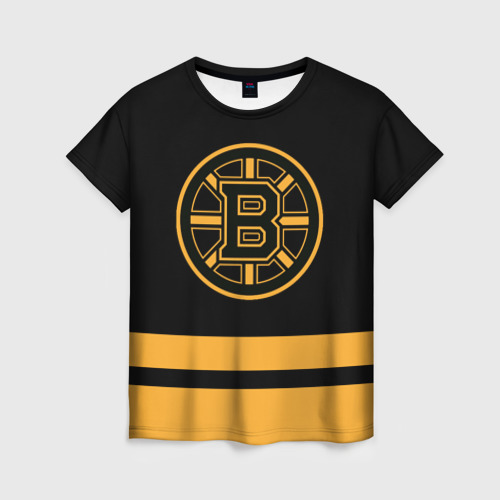 Женская футболка 3D с принтом Бостон Брюинз НХЛ, вид спереди #2