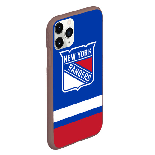 Чехол для iPhone 11 Pro матовый с принтом Нью-Йорк Рейнджерс НХЛ, вид сбоку #3