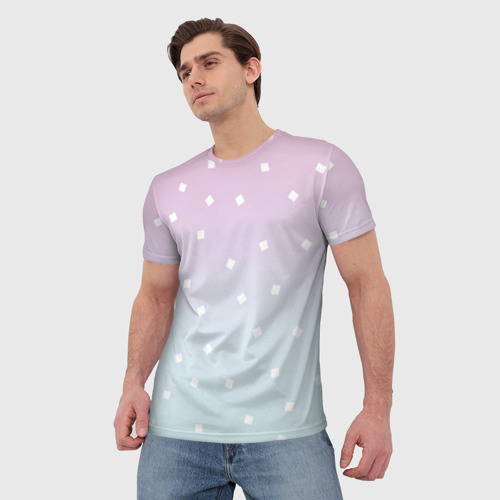 Мужская футболка 3D с принтом Милый градиент, фото на моделе #1