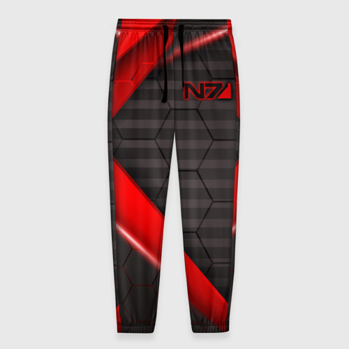 Мужские брюки 3D с принтом Mass Effect N7, вид спереди #2