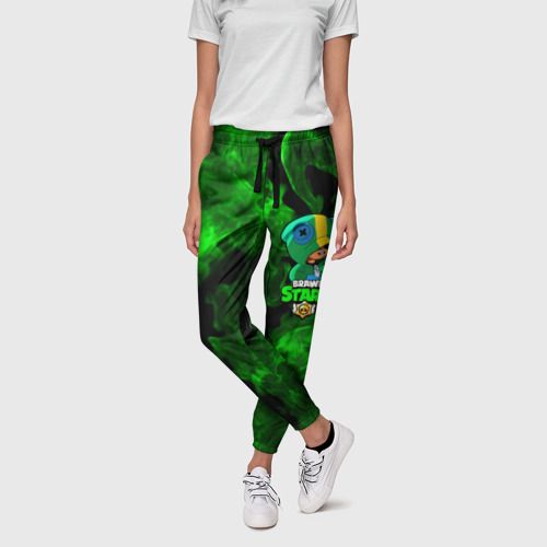 Женские брюки 3D с принтом Brawl Stars LEON, фото на моделе #1