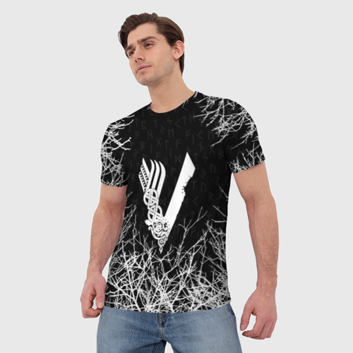 Мужская футболка 3D с принтом ВИКИНГИ, фото на моделе #1