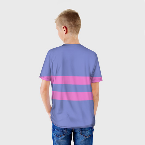 Детская футболка 3D с принтом UNDERTALE FRISK, вид сзади #2