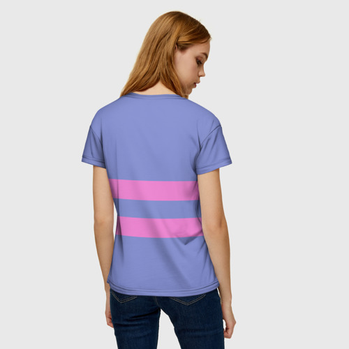 Женская футболка 3D с принтом UNDERTALE FRISK, вид сзади #2