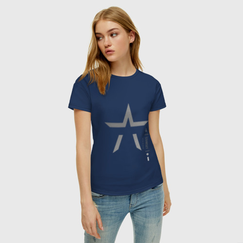 Женская футболка хлопок с принтом Starset - Divisions, фото на моделе #1