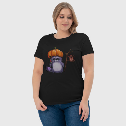 Женская футболка хлопок с принтом Енот, фото #4