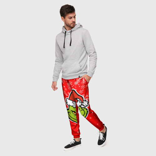 Мужские брюки 3D с принтом ГРИНЧ, фото на моделе #1