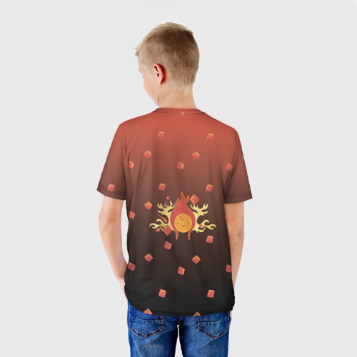 Детская 3D футболка с принтом Flame Princess, вид сзади #2