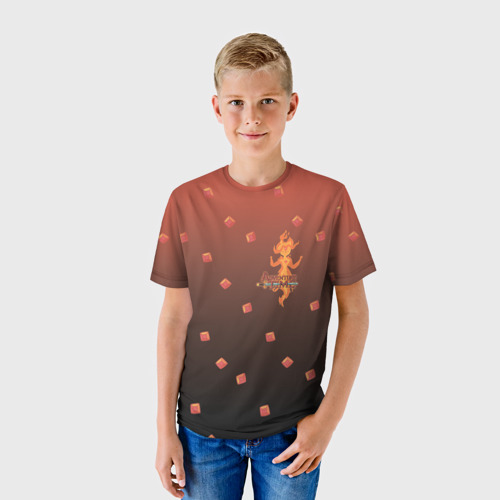 Детская 3D футболка с принтом Flame Princess, фото на моделе #1
