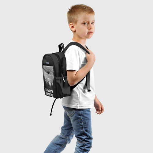 Детский рюкзак 3D с принтом I want to believe, вид сзади #1