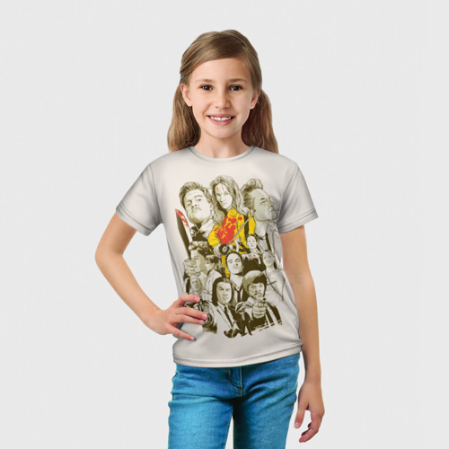 Детская футболка 3D с принтом КВЕНТИН ТАРАНТИНО, вид сбоку #3