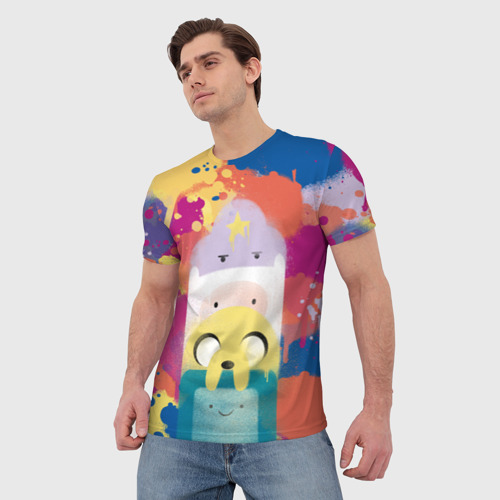 Мужская 3D футболка с принтом Adventure Time, фото на моделе #1