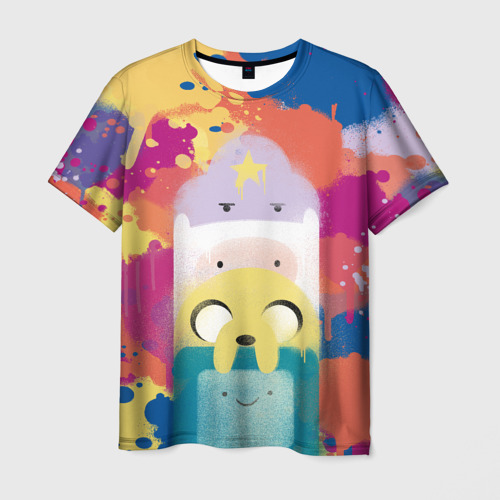 Мужская 3D футболка с принтом Adventure Time, вид спереди #2