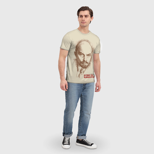 Мужская футболка 3D с принтом Ленин, вид сбоку #3