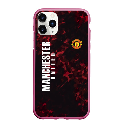 Чехол для iPhone 11 Pro Max матовый с принтом Manchester United, вид спереди #2