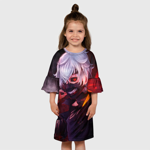 Детское платье 3D с принтом Токийский Гуль, вид сбоку #3