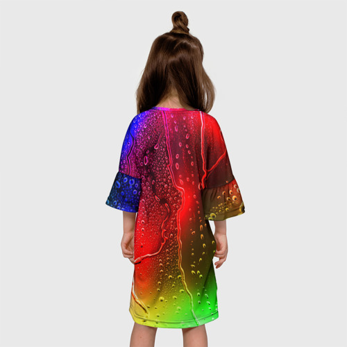Детское платье 3D с принтом BRAWL STARS LEON, вид сзади #2