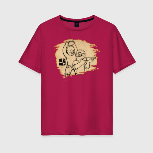 Женская футболка oversize с принтом Stone punch, вид спереди #2