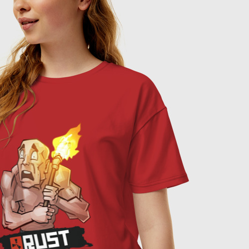 Женская футболка хлопок Oversize с принтом Rust, фото на моделе #1