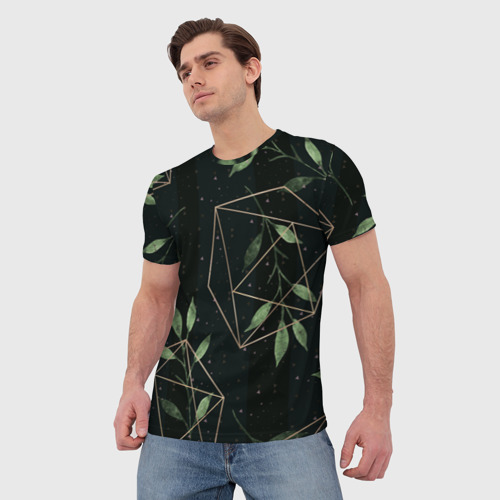 Мужская футболка 3D с принтом Геометрия в природе, фото на моделе #1