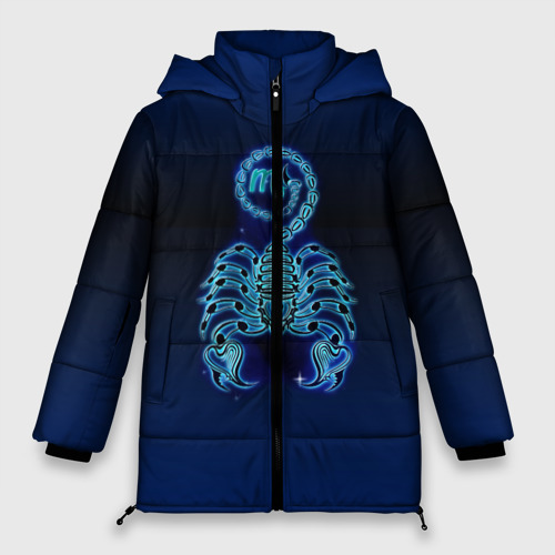 Женская зимняя куртка 3D с принтом Знаки Зодиака Скорпион, вид спереди #2