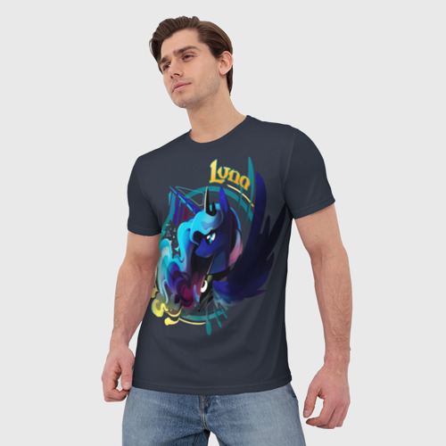 Мужская футболка 3D с принтом My little pony Luna, фото на моделе #1