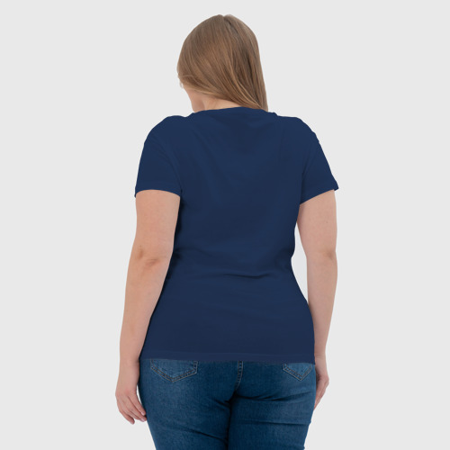 Женская футболка хлопок с принтом UMBRELLA CORP, вид сзади #2