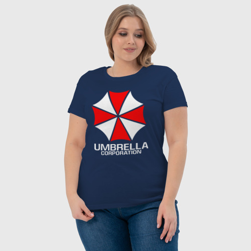 Женская футболка хлопок с принтом UMBRELLA CORP, фото #4
