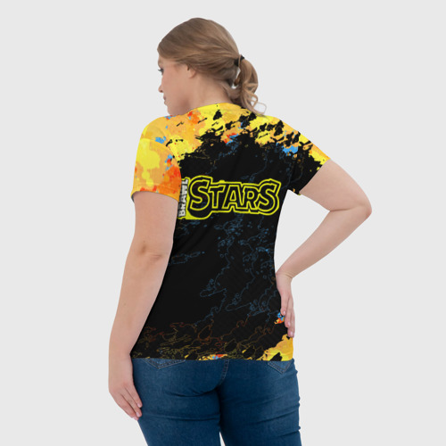 Женская футболка 3D с принтом Brawl Stars (leon sally), вид сзади #2