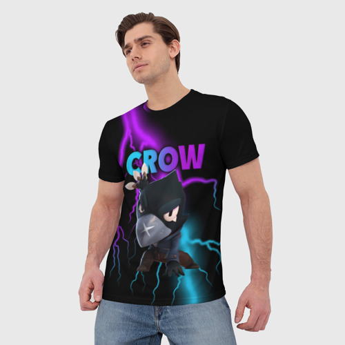 Мужская футболка 3D с принтом Brawl Stars crow, фото на моделе #1