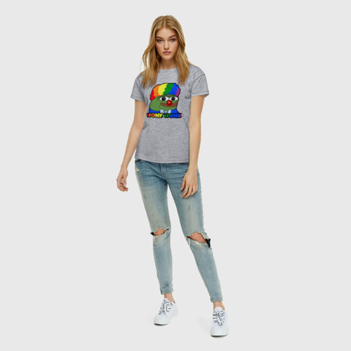 Женская футболка хлопок с принтом Клоун ПЕПЕ, вид сбоку #3