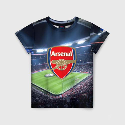 Детская футболка 3D с принтом FC Arsenal, вид спереди #2