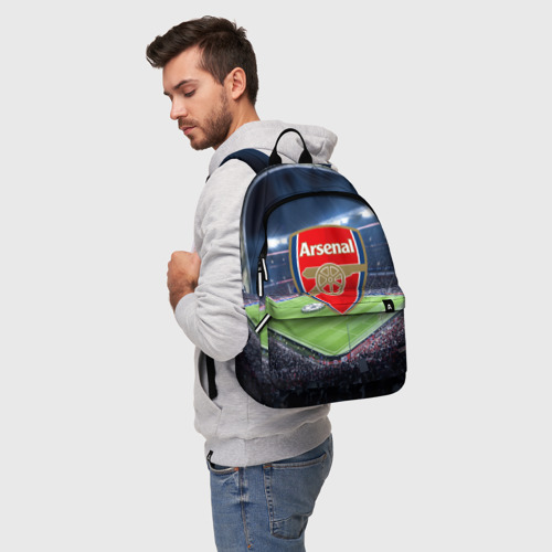 Рюкзак 3D с принтом FC Arsenal, фото на моделе #1