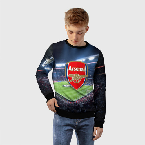 Детский свитшот 3D с принтом FC Arsenal, фото на моделе #1