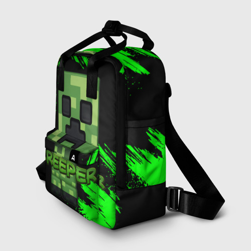 Женский рюкзак 3D с принтом MINECRAFT CREEPER, фото на моделе #1