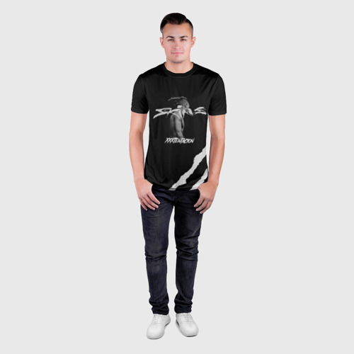 Мужская футболка 3D Slim с принтом XXXTENTACION SKINS, вид сбоку #3