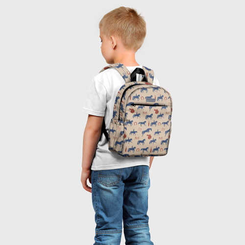 Детский рюкзак 3D с принтом Кони, фото на моделе #1
