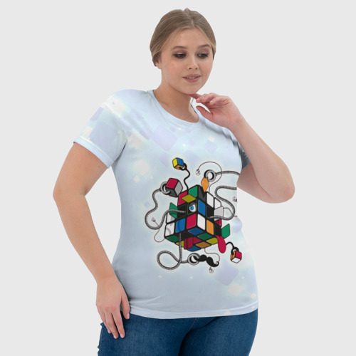Женская футболка 3D с принтом Кубик Рубика, фото #4