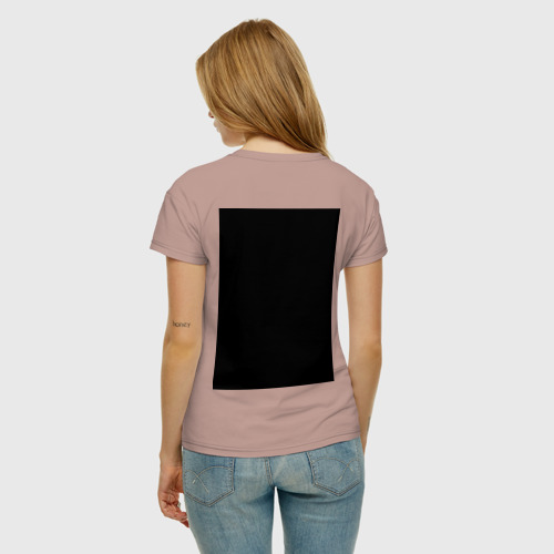 Женская футболка хлопок с принтом Be kind to animals or I'll kil, вид сзади #2