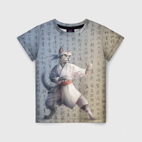 Детская 3D футболка Karate cat