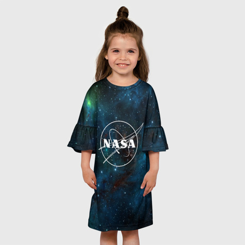 Детское платье 3D с принтом NASA, вид сбоку #3
