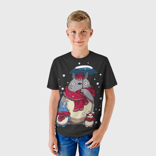 Детская футболка 3D с принтом My Neighbor Totoro, фото на моделе #1